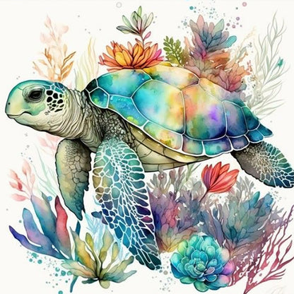 Watercolor Turtle - 11CT Stamped Cross Stitch 40*40CM