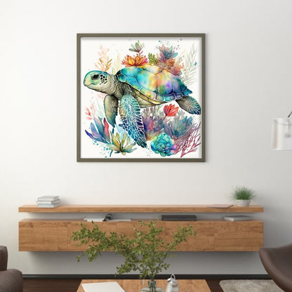 Watercolor Turtle - 11CT Stamped Cross Stitch 40*40CM