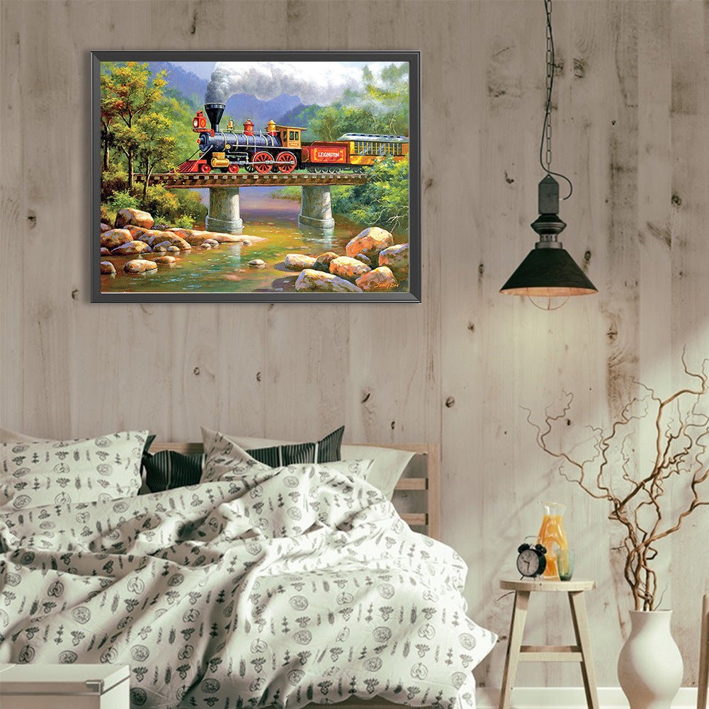 Steam Train - Full Round Drill Diamond Painting 40*30CM