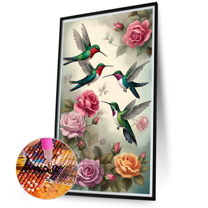 Birds Singing And Flowers Fragrant - Full Round Drill Diamond Painting 40*70CM