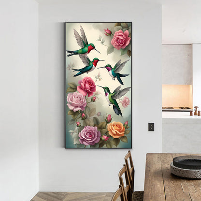 Birds Singing And Flowers Fragrant - Full Round Drill Diamond Painting 40*70CM