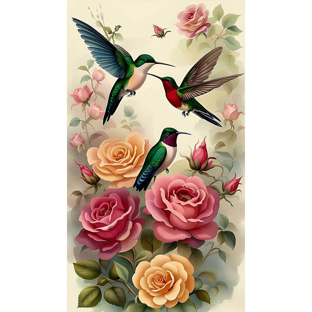 Birds Singing And Flowers Fragrant - Full Round Drill Diamond Painting 40*70CM