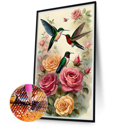 Birds Singing And Flowers Fragrant - Full Round Drill Diamond Painting 40*70CM