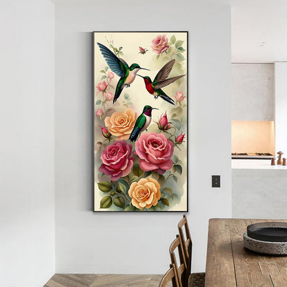 Birds Singing And Flowers Fragrant - Full Round Drill Diamond Painting 40*70CM