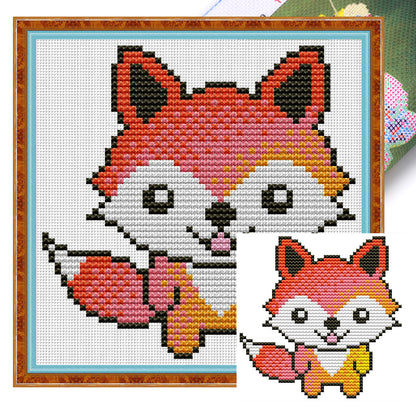 Little Fox - 11CT Stamped Cross Stitch 18*18CM(Joy Sunday)