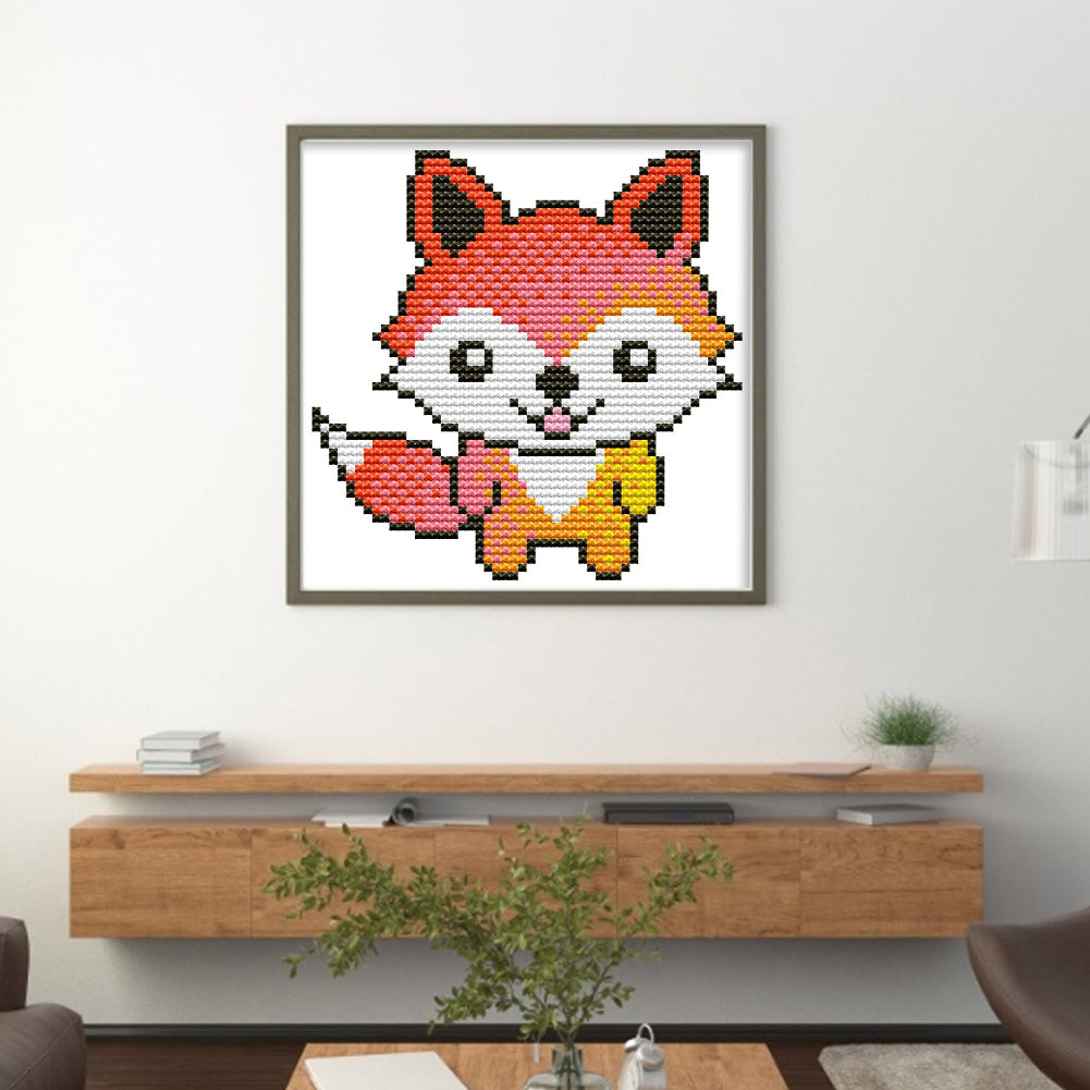 Little Fox - 11CT Stamped Cross Stitch 18*18CM(Joy Sunday)