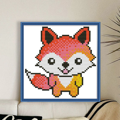 Little Fox - 11CT Stamped Cross Stitch 18*18CM(Joy Sunday)