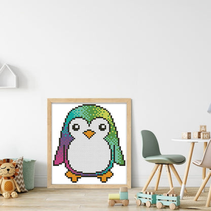 Little Penguin - 11CT Stamped Cross Stitch 18*19CM(Joy Sunday)