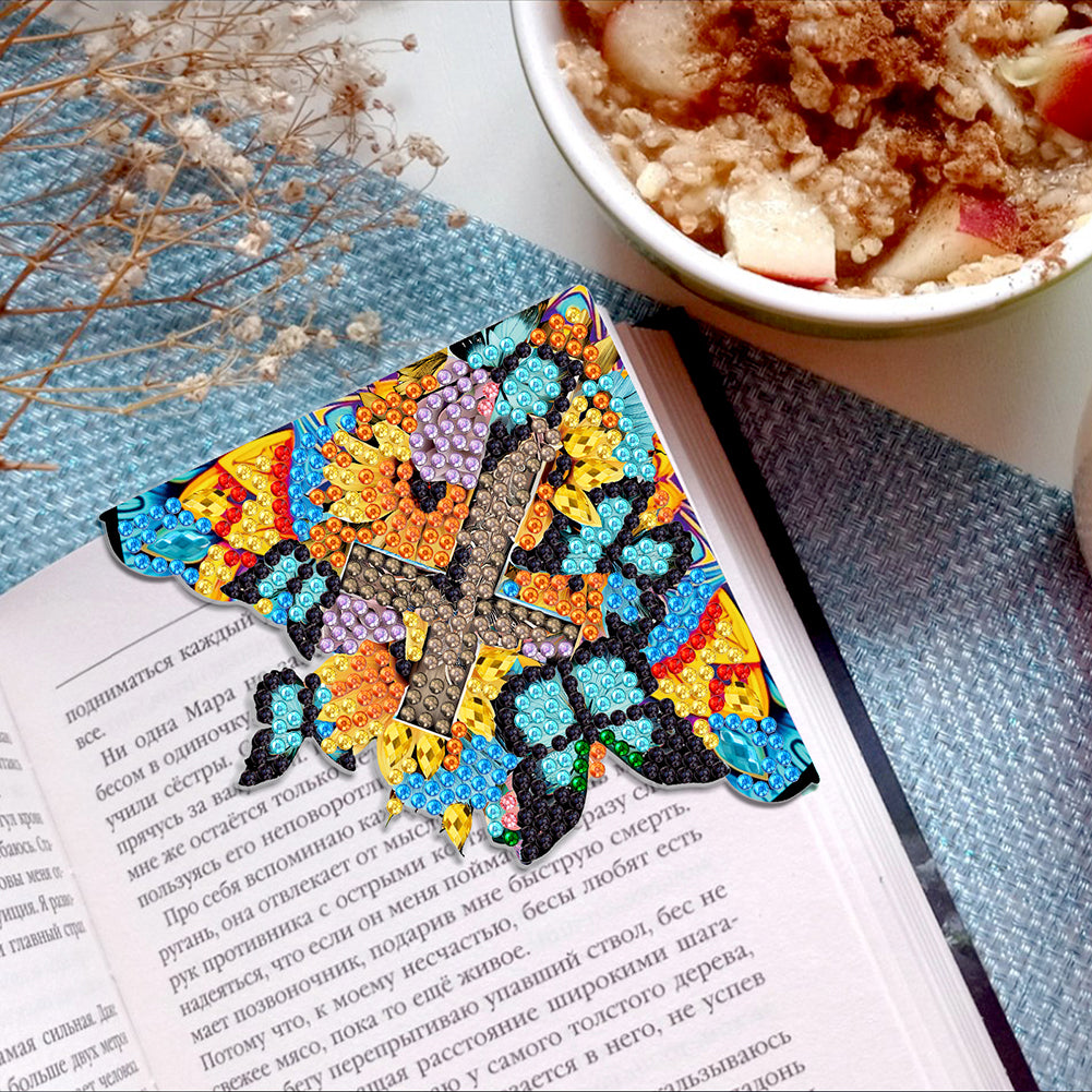 4PCS Special Shape+Round Diamond Painting Bookmark Kits Kits(Butterfly Crucifix)