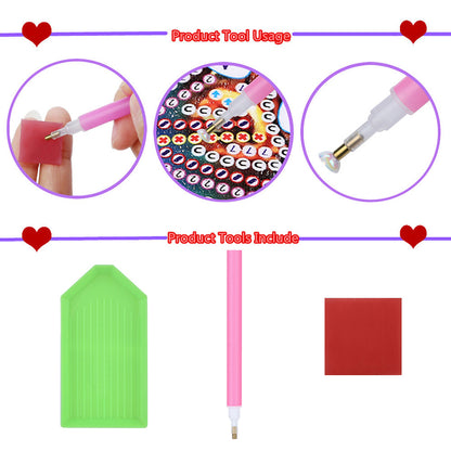 4PCS Special Shape+Round Diamond Painting Bookmark Kits Kits(Cartoon Snowman #7)