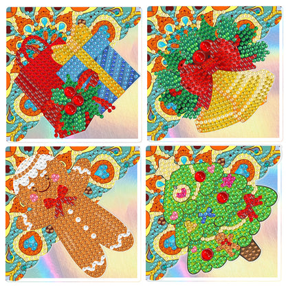 4PCS Special Shape+Round Diamond Painting Bookmark Kits Kits (Christmas Series)