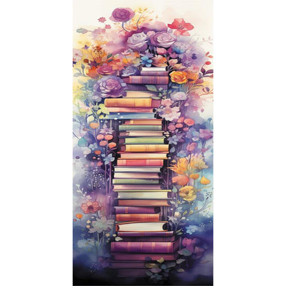 Flower Book Ladder - Full Round Drill Diamond Painting 30*70CM