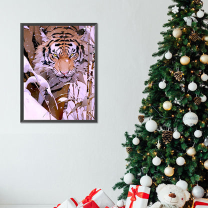 Tiger In Snow - Full Round Drill Diamond Painting 30*40CM