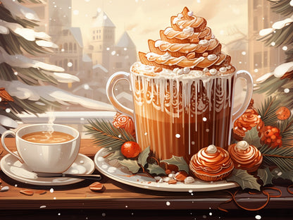 Snow Season Desserts - Full AB Dril Round Diamond Painting 50*40CM