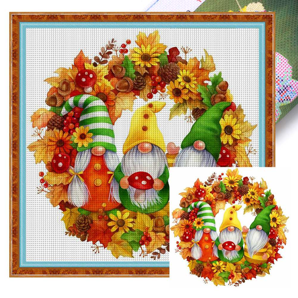 Goblins Give Thanks For The Harvest - 11CT Stamped Cross Stitch 40*40CM