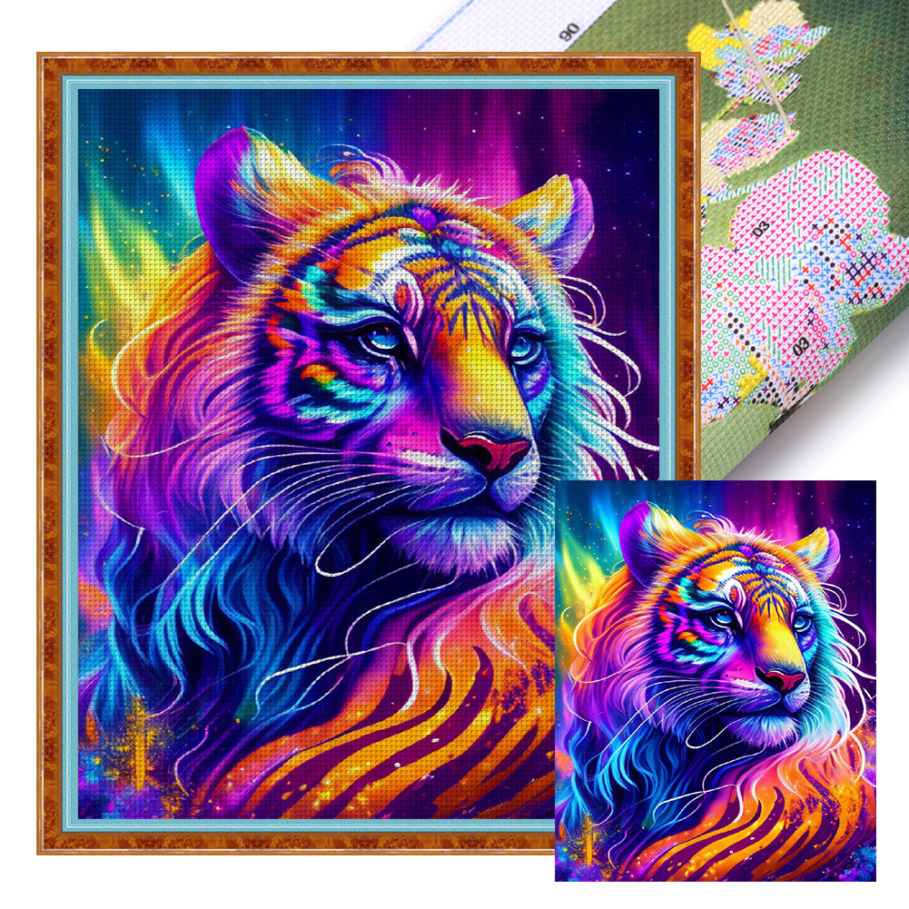 Color Tiger - 11CT Stamped Cross Stitch 40*50CM