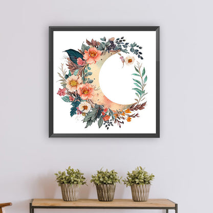 Flowers On The Moon - Full Round Drill Diamond Painting 30*30CM