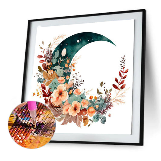 Flowers On The Moon - Full Round Drill Diamond Painting 30*30CM