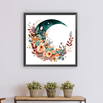 Flowers On The Moon - Full Round Drill Diamond Painting 30*30CM