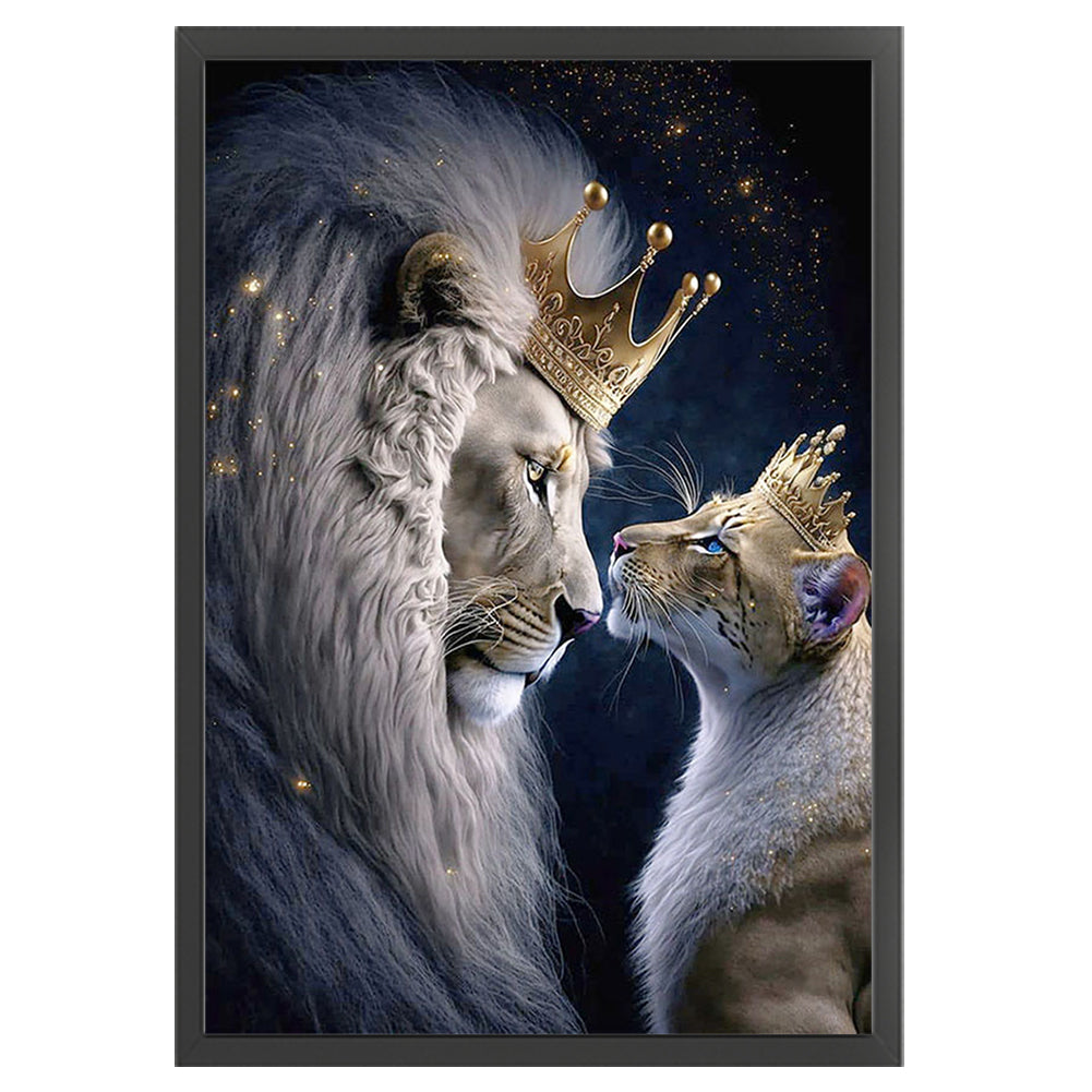 Lion And Leopard - 11CT Stamped Cross Stitch 40*60CM