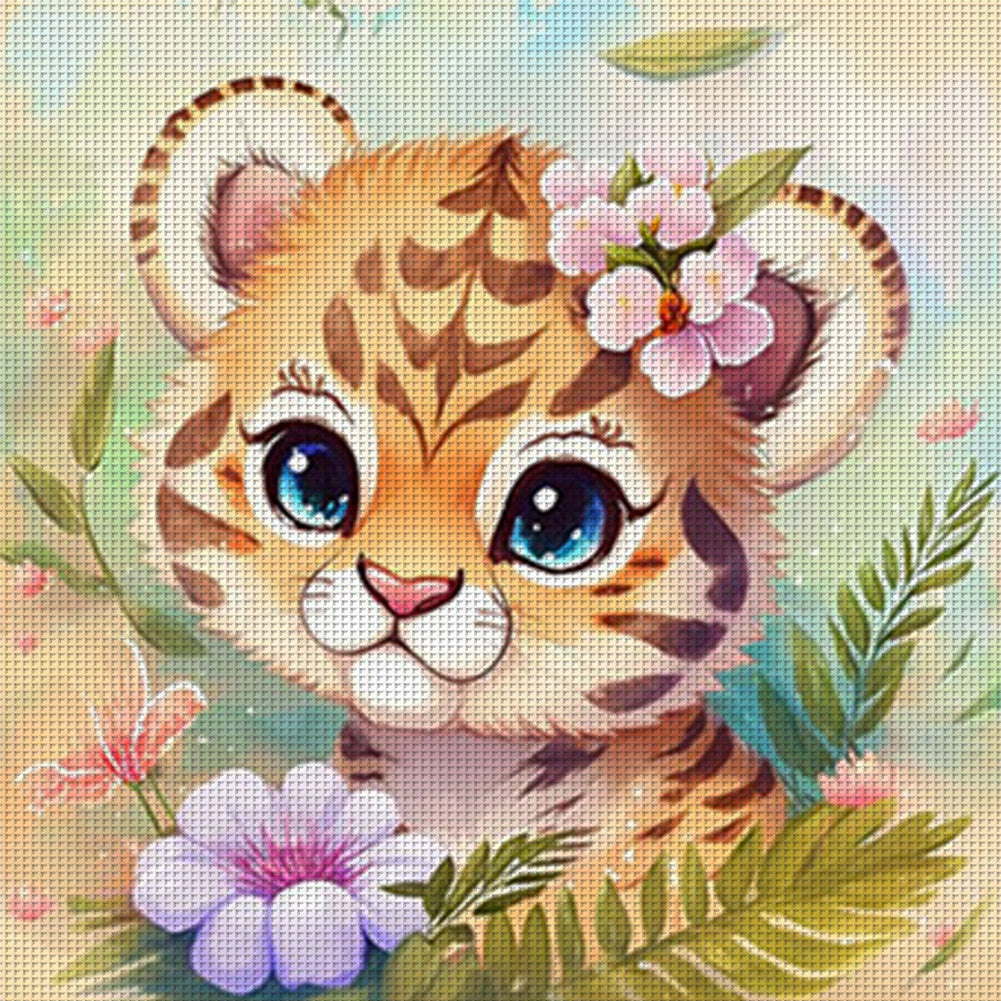 Little Tiger - 11CT Stamped Cross Stitch 50*50CM