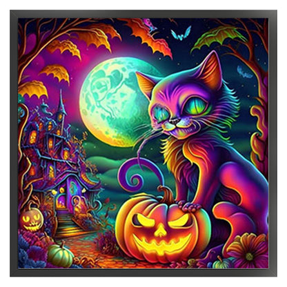 Pumpkin Cat - 11CT Stamped Cross Stitch 50*50CM