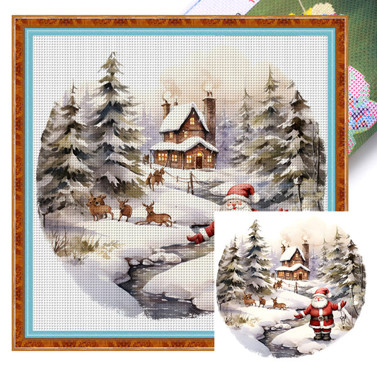 Santa Hut - 11CT Stamped Cross Stitch 40*40CM