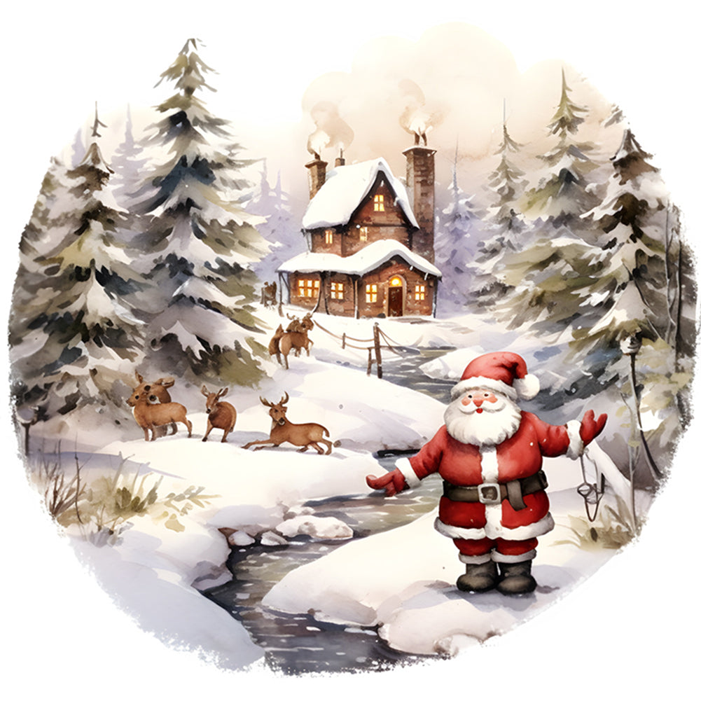 Santa Hut - 11CT Stamped Cross Stitch 40*40CM