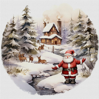 Santa Hut - 11CT Stamped Cross Stitch 40*40CM