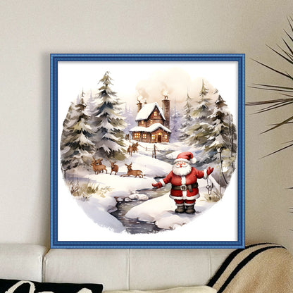 Santa Hut - 11CT Stamped Cross Stitch 40*40CM