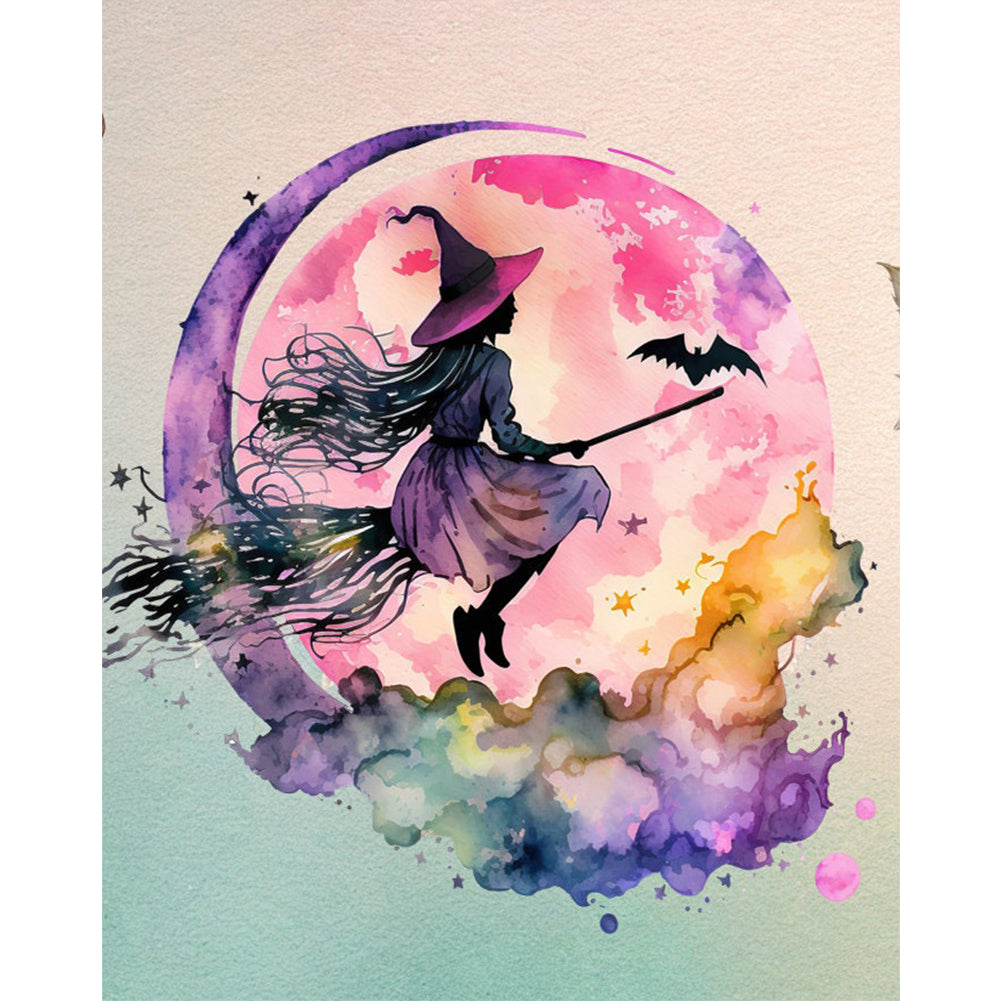 Moon Witch - 11CT Stamped Cross Stitch 50*60CM