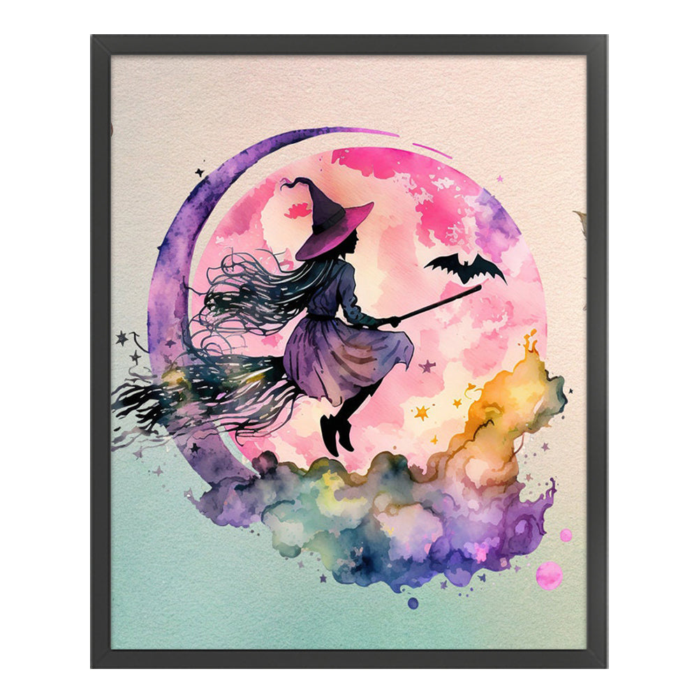 Moon Witch - 11CT Stamped Cross Stitch 50*60CM