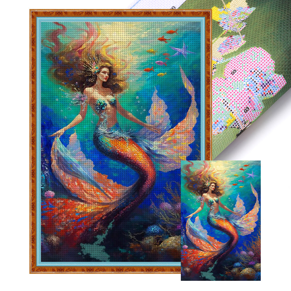 Mermaid - 11CT Stamped Cross Stitch 50*75CM