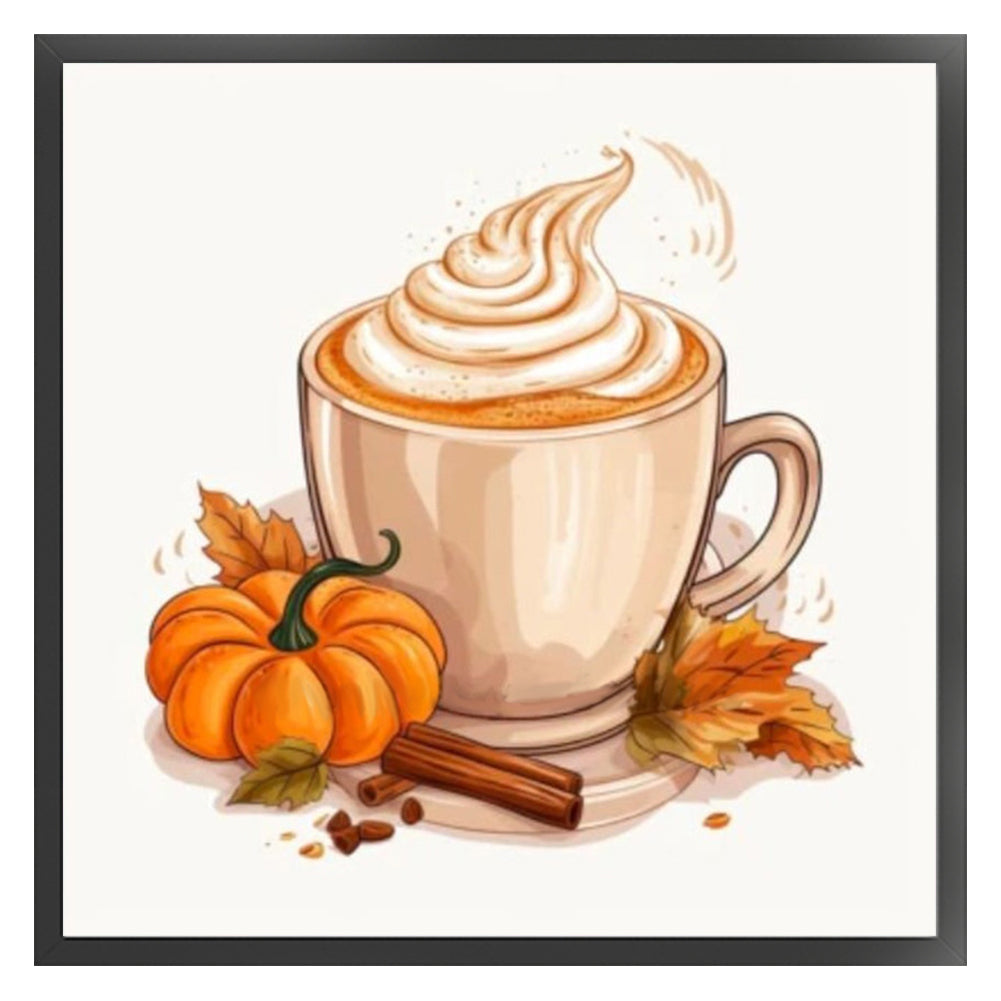 Pumpkin Coffee - 11CT Stamped Cross Stitch 50*50CM