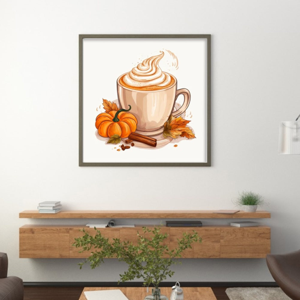 Pumpkin Coffee - 11CT Stamped Cross Stitch 50*50CM