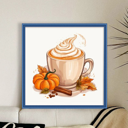 Pumpkin Coffee - 11CT Stamped Cross Stitch 50*50CM