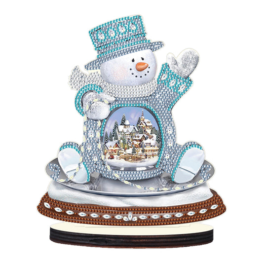 Christmas Snowman Wooden Desktop Diamond Painting Ornament (#3)