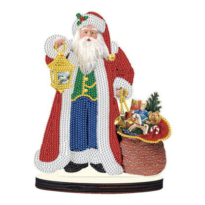 Wooden Desktop Diamond Painting Ornament Diamond Table Decor (Santa #1)