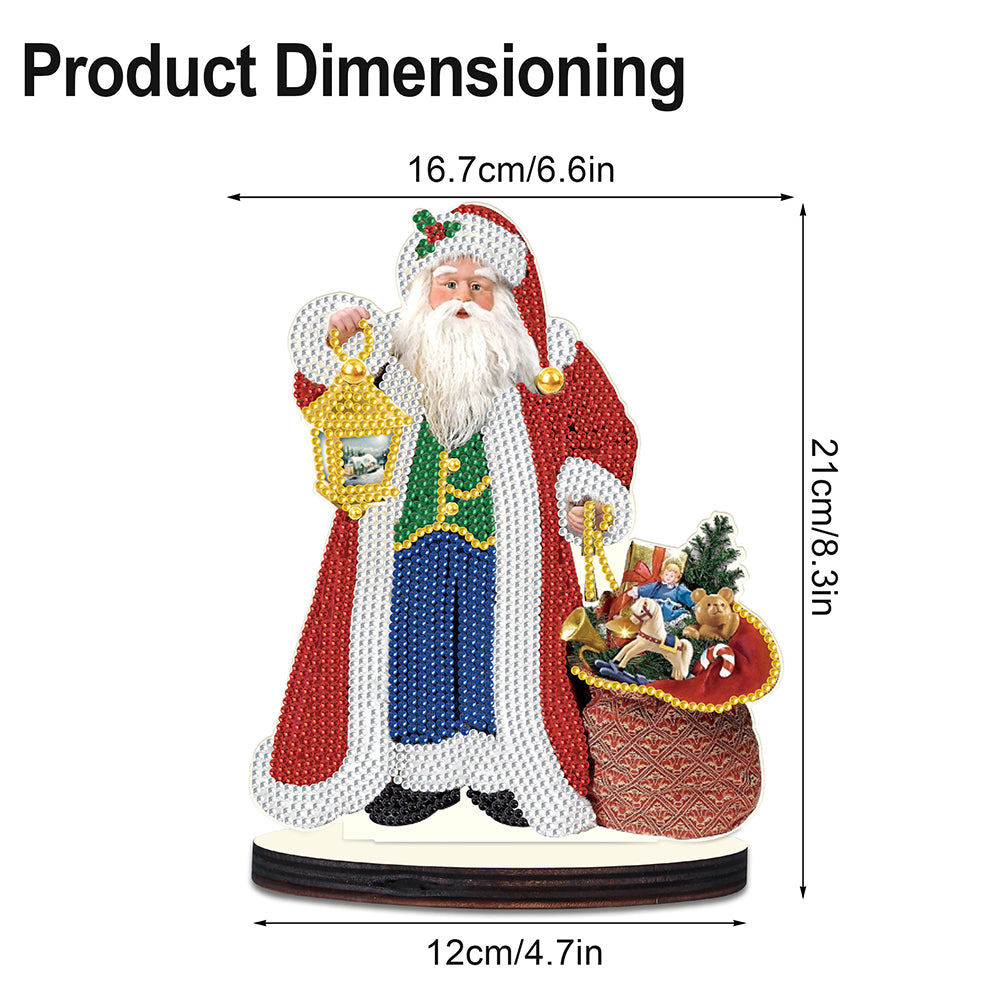 Wooden Desktop Diamond Painting Ornament Diamond Table Decor (Santa #1)