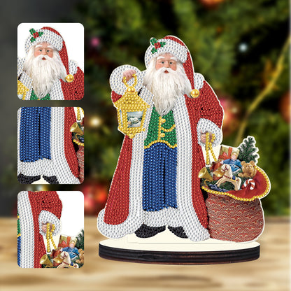 Wooden Desktop Diamond Painting Ornament Diamond Table Decor (Santa #1)