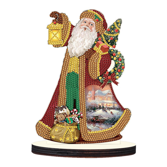 Wooden Desktop Diamond Painting Ornament Diamond Table Decor (Santa #2)