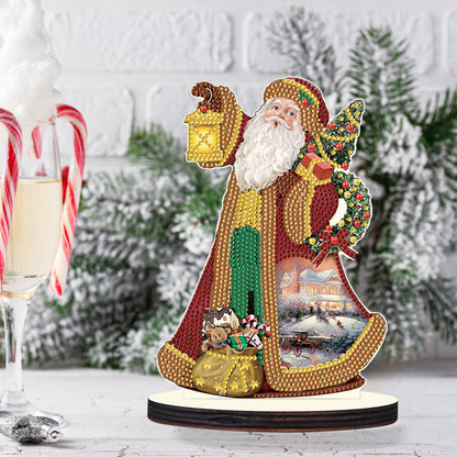 Wooden Desktop Diamond Painting Ornament Diamond Table Decor (Santa #2)