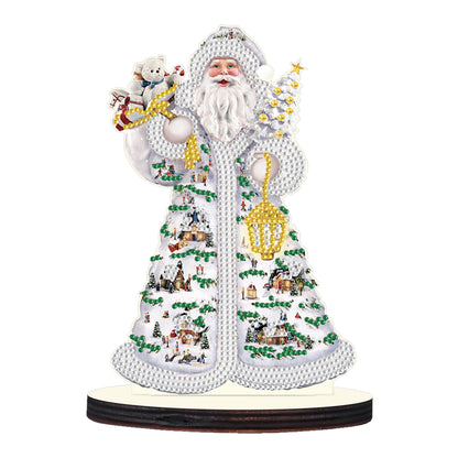 Wooden Desktop Diamond Painting Ornament Diamond Table Decor (Santa #3)