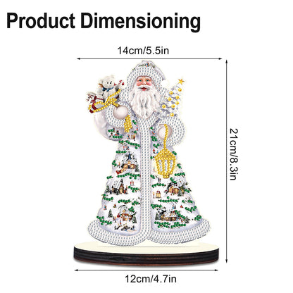 Wooden Desktop Diamond Painting Ornament Diamond Table Decor (Santa #3)