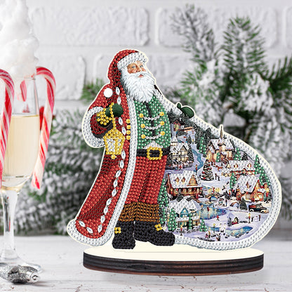 Wooden Desktop Diamond Painting Ornament Diamond Table Decor (Santa #5)