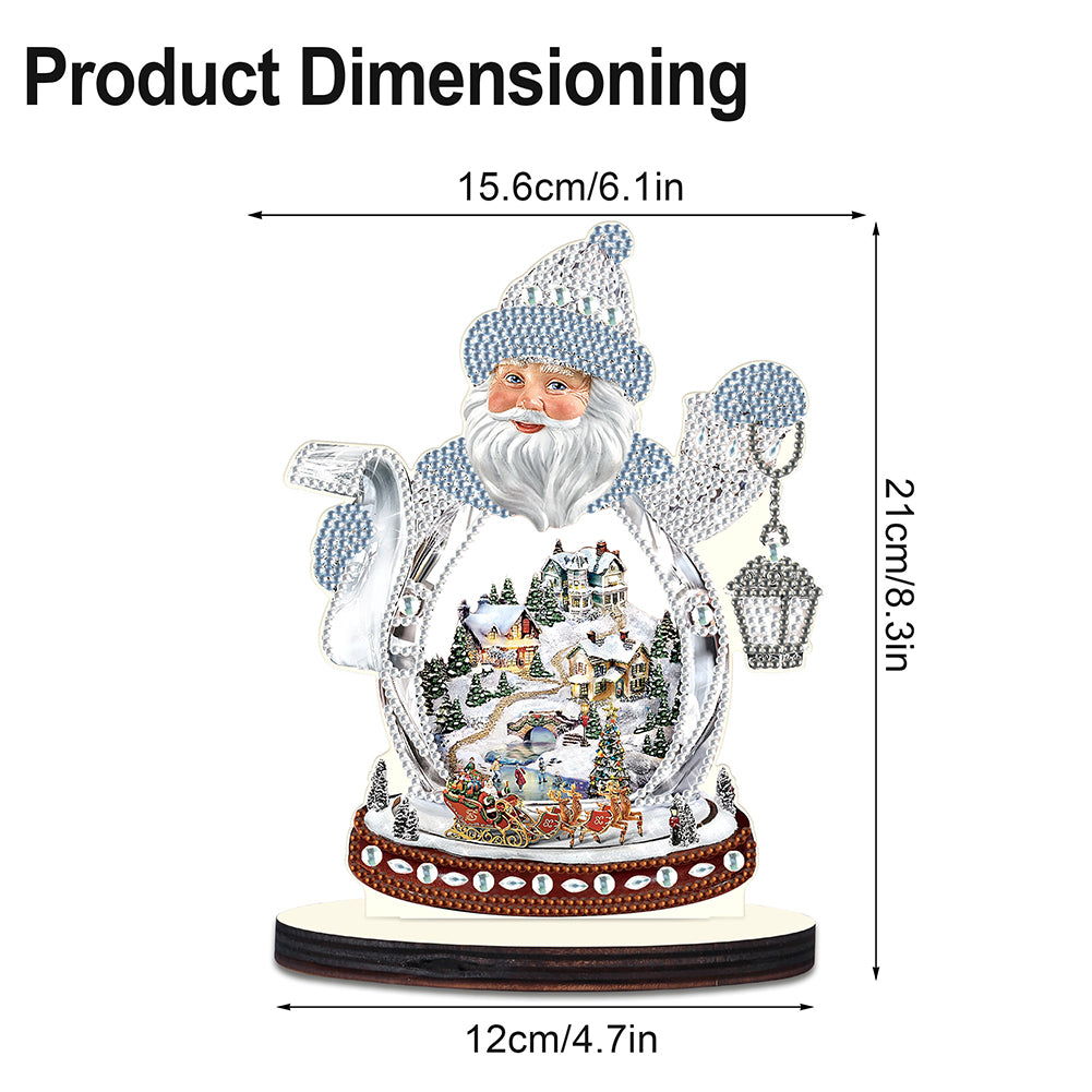 2PCS Wooden Xmas Snowman Desktop Diamond Painting Ornament (#4)