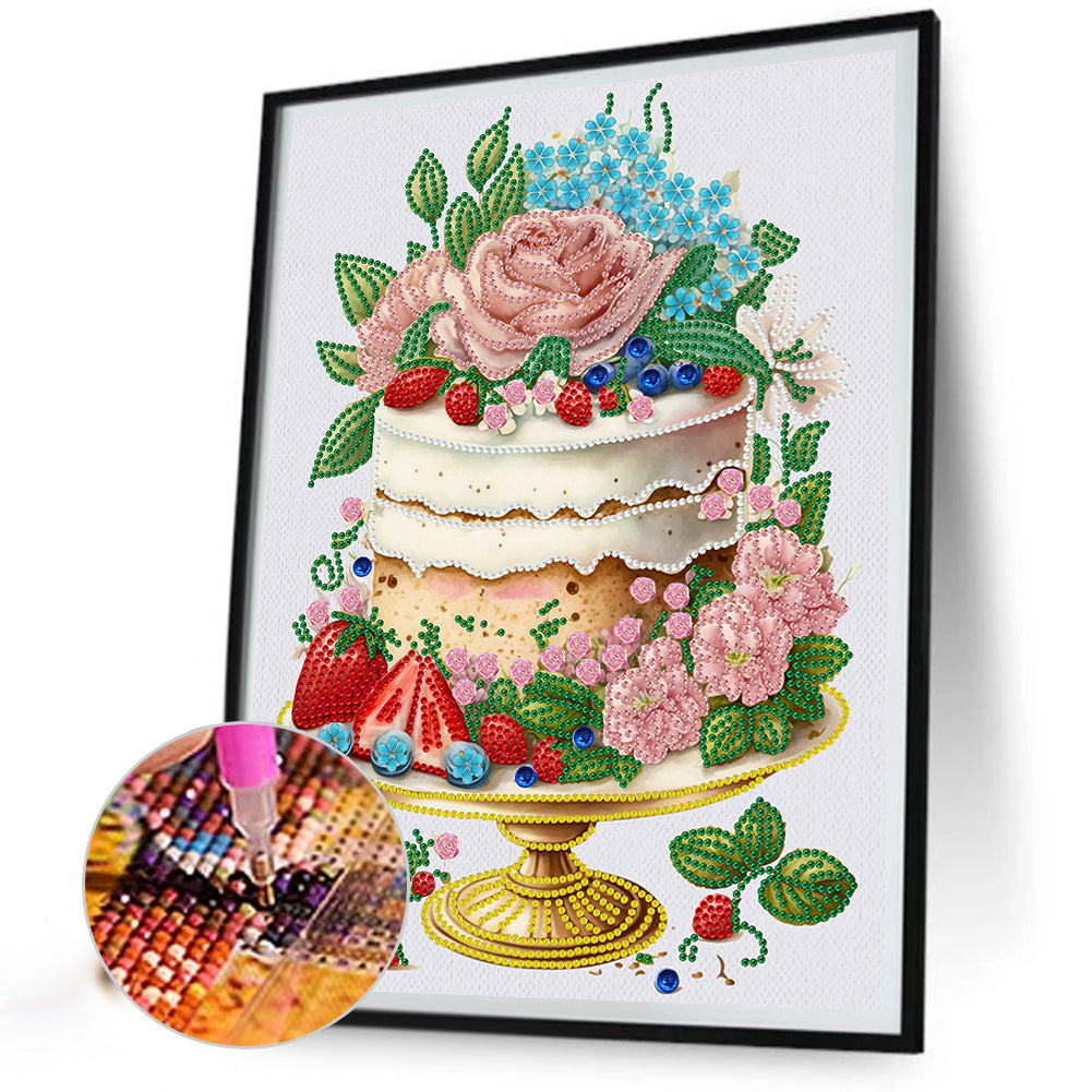 Cake Desserts - Special Shaped Drill Diamond Painting 30*40CM