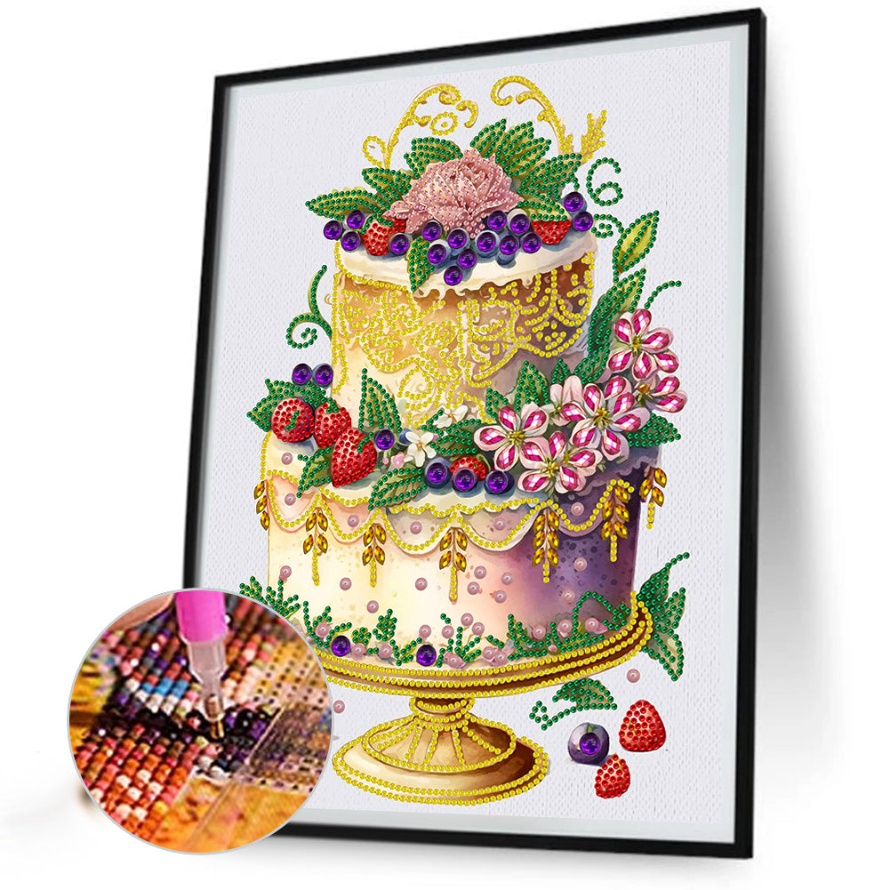 Cake Desserts - Special Shaped Drill Diamond Painting 30*40CM