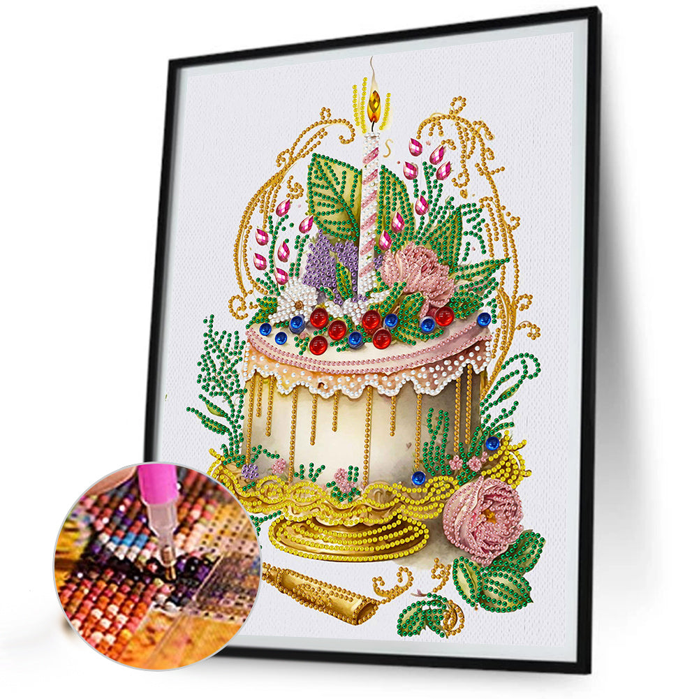 Cake Desserts - Special Shaped Drill Diamond Painting 30*40CM