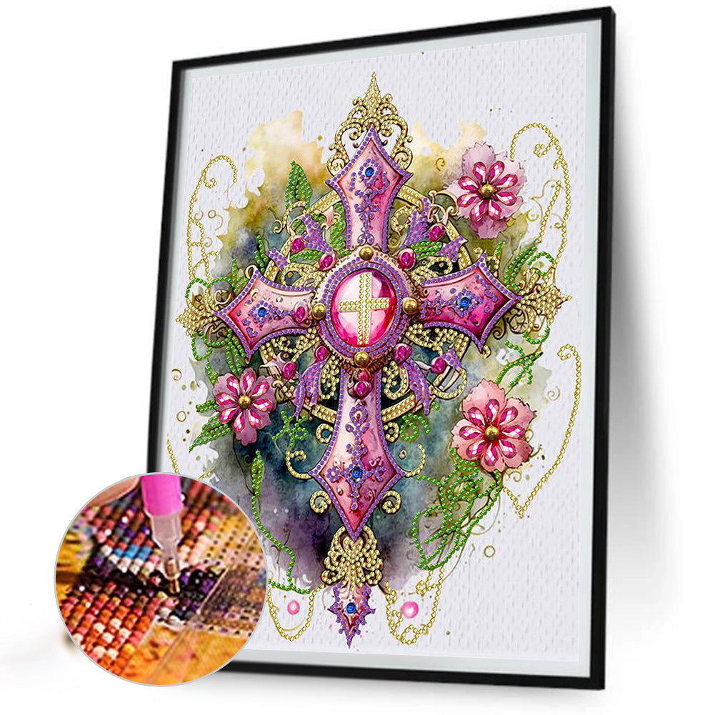 Cross - Special Shaped Drill Diamond Painting 30*40CM